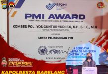 Kapolresta Raih PMI AWARD Kategori Mitra Pelindung PM