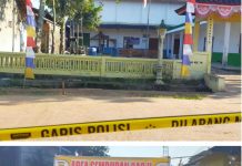 read news – Pembuatan Sumur Bor Timbulkan Semburan Gas, Jalan Desa Tekorejo OKU Timur di Garis Polisi