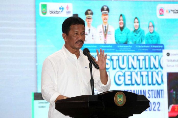 Walikota Batam, HM Rudi saat meghadiri acara cegah stunting sebelum genting di Gedung Walikota Batam, Sabtu (21/10/2022) (F: muhammad amin - batamtv.com)