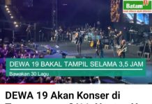 Siap siap, 2 Nopember Dewa 19 Akan Buat “Oleng” Batam