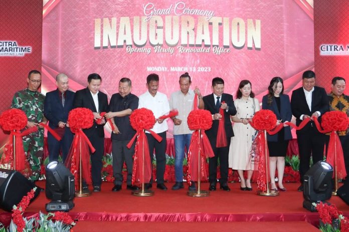 Walikota Batam, HM Rudi saat menghadiari peresmian Citra Maritime dan Citra Marindo di Komplek Century Park Blok A Nomor 6, Batamcenter, Senin (13/3/2023). (Foto : muhammad amin - batamtv.com)