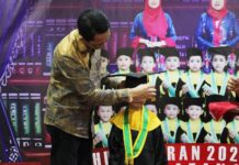 read news – Perpisahan Siswa PAUD Tiban Indah, Amsakar Apresiasi Peran Guru Wakil Walikota Batam Amsakar Achmad dalam acara pelepasan dan perpisahan siswa siswi Pos PAUD Tiban Indah IV Tahun Ajaran 2022-2023 yang berlangsung , Minggu (21/5/2023). (Foto : abyaqsa ramadan - batamtv.com) .