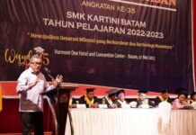 read news – SMK Kartini Batam Mewisuda Angkatan ke 35 Wisuda dan Pelepasan Angkatan ke-35 SMK Kartini Batam Tahun Pelajaran 2022/2023, digelar di Harmoni One Hotel, Minggu (7/5/2023). (Foto: muhammad amin - batamtv.com)