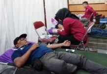 read news Donor Darah Digelar PT Timah di Karimun Terkumpul 88 kantong darah dalam kegiatan Bulan Bakti PT Timah Tbk yang dilaksanakan di Wisma Timah Kundur, Selasa (18/7/2023). (Foto : abdi perdana - batamtv.com)