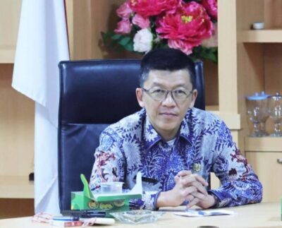 (Foto : abdi perdana - batamtv.com) Pj Walikota Tanjungpinang Hasan mengatalan bahwa ketersediaan stok beras di Gudang Bulog masih aman hingga ke penghujung tahun 2023. (Foto : abdi perdana - batamtv.com)