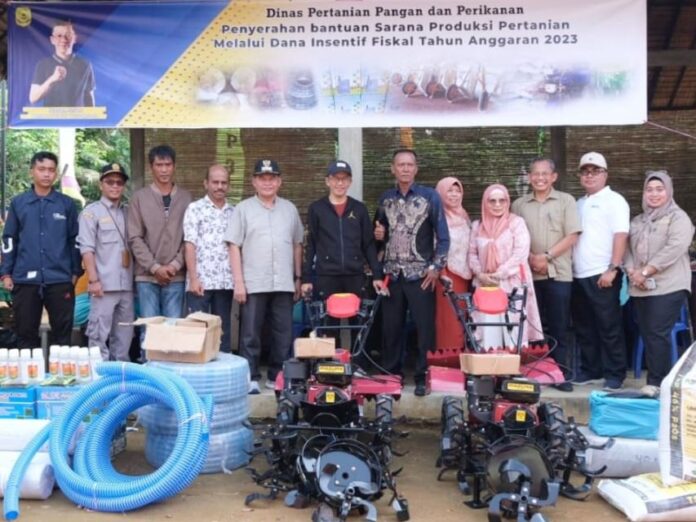 Sejumlah kelompok tani di Tanjungpinang menerima bantuan dari Pemko Tanjungpinang.  Penjabat (Pj.) Wali Kota Tanjungpinang, Hasan, S.Sos, menyerahkan bantuan tersebut kepada kelompok tani dan pembudidaya ikan di Pasar Gerai Pangan, Jalan Hang Lekir, Minggu (17/12/2023). (Foto : abdi perdana - batamtv.com)