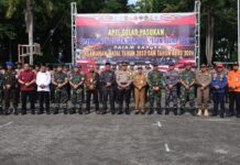 read news – Apel Gelar Pasukan Pengamanan Nataru 2023 Digelar Apel Gelar Pasukan Pengamanan Natal 2023 dan Tahun Baru 2024 digelar di Lapangan Pamedan Ahmad Yani, Kamis 21 Desember 2023. (Foto : abdi perdana - batamtv.com)