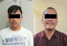 read news – 12 PMI Ilegal Gagal Berangkat ke Malaysia Empat orang tersangka yang diduga sebagai perekrut TKI Ilegal diproses hukum di Polda Kepri . (Foto : abyaqsa ramadan - batamtv.com)