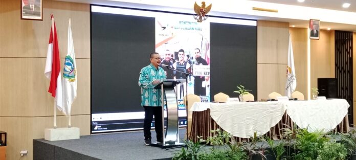 Kadispora Kepri Muhammad Ikhsan menyampaikan terima kasih dan apresiasi setinggi tingginya kepada seluruh cabang olahraga (cabor) di  Kepri yang telah lolos dalam PON XXI di Aceh Sumut 2024 mendatang. (Foto : muhammad amin - batamtv.com)
