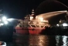 Kapal Tanker SPOB Jeanita Terbakar di Perairan Bintan