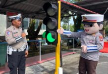 Sat Lantas Polresta Tanjungpinang Edukasi Aturan Lalu Lintas kepada Murid TK Shalihah
