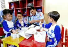 Lanud RSA Ujicoba Program Makanan Bergizi Gratis untuk 200 Anak TK dan SD di Natuna