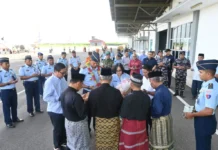 Danlanud RSA Baru di Natuna Disambut Prosesi Adat