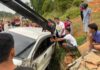 Mobil Terperosok ke Parit di Nongsa Batam