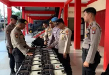 Propam Cek Penggunakan Senjata Api Personel Polres Karimun