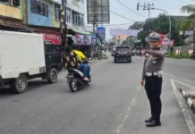 Satlantas Polres Karimun Lakukan Pengaturan Lalu Lintas Jelang Malam