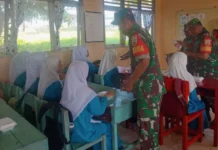 Kodim 0318/Natuna Gelar Makanan Bergizi Gratis di Sekolah