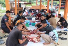 Kantor Pencarian dan Pertolongan Natuna Sembelih 1 Ekor Hewan Kurban