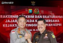 Kajati Kepri Dorong Penguatan Koordinasi Penegakan Hukum Bersama Polda Kepri