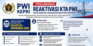 PWI Kepri Buka Reaktivasi KTA Lama dan Kedaluwarsa hingga September 2026