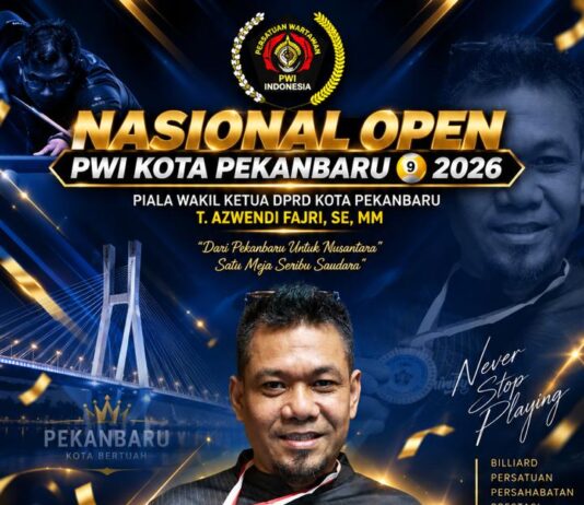Ketua SIWO PWI Kepri Endang Kurnia Raih Runner-up National Open PWI Pekanbaru 2026