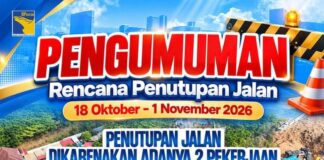 BP Batam Tutup Sementara Jalan Gajah Mada Jalur Sei Ladi dan Depan Hotel Vista Mulai 18 Oktober